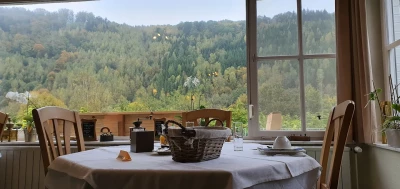 Le salon avec les vieilles fenêtres.